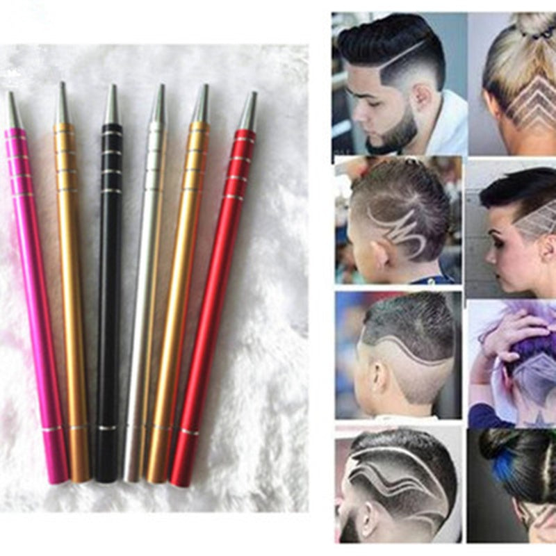Stainless Steel Hair Tattoo Engraving Pen — Precision Razor for Hair Design, Eyebrow Trimming & Barber Styling