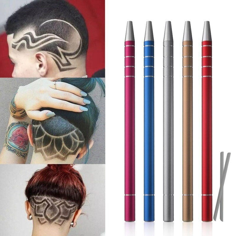 Stainless Steel Hair Tattoo Engraving Pen — Precision Razor for Hair Design, Eyebrow Trimming & Barber Styling