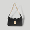 Women's Split Leather Underarm Baguette Bag — Minimalist Crescent Shoulder Crossbody with Zip Closure & Adjustable Strap