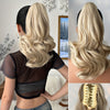 YUSULAXI 16 in (40 cm) Deep Wave Clip-In Ponytail Extension - Heat-Resistant Synthetic Hairpiece in Natural Brown, Black, Dark Brown, Red, Burgundy, Golden Ombre