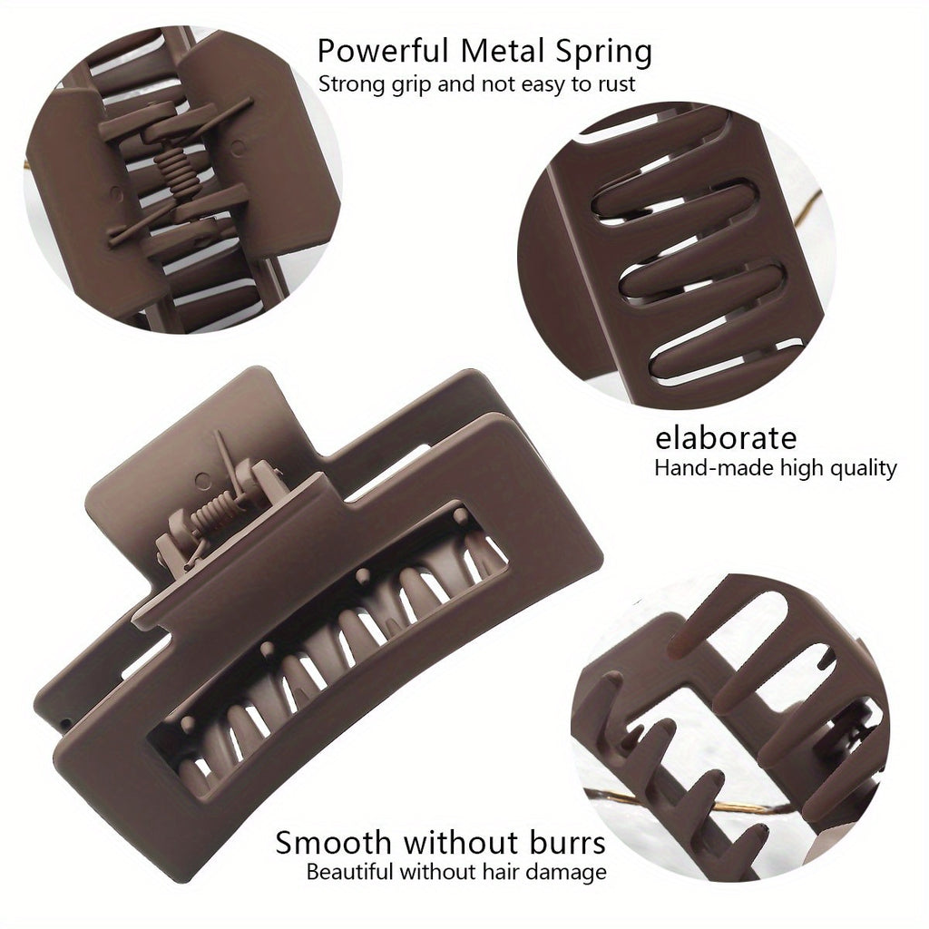 10-Piece Large Matte Claw Hair Clip Set for Thick Hair - Strong Non-Slip Grip, Autumn/Winter Holiday Accessories