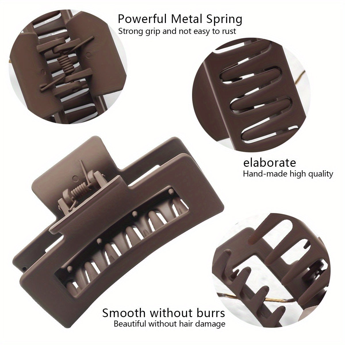 10-Piece Large Matte Claw Hair Clip Set for Thick Hair - Strong Non-Slip Grip, Autumn/Winter Holiday Accessories