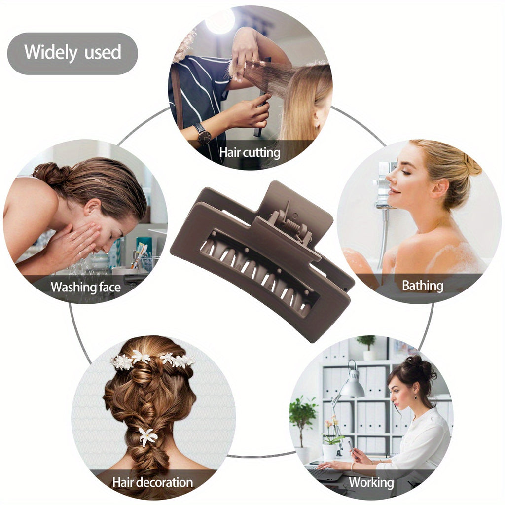 10-Piece Large Matte Claw Hair Clip Set for Thick Hair - Strong Non-Slip Grip, Autumn/Winter Holiday Accessories