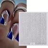 3D Holographic Nail Stickers Metallic Silver Rose Gold Stripe Letter Decals for Nail Art