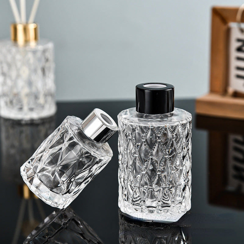 Glass Aromatherapy Diffuser - Flameless Transparent Bottle for Bathroom & Bedroom Vintage Home Decor