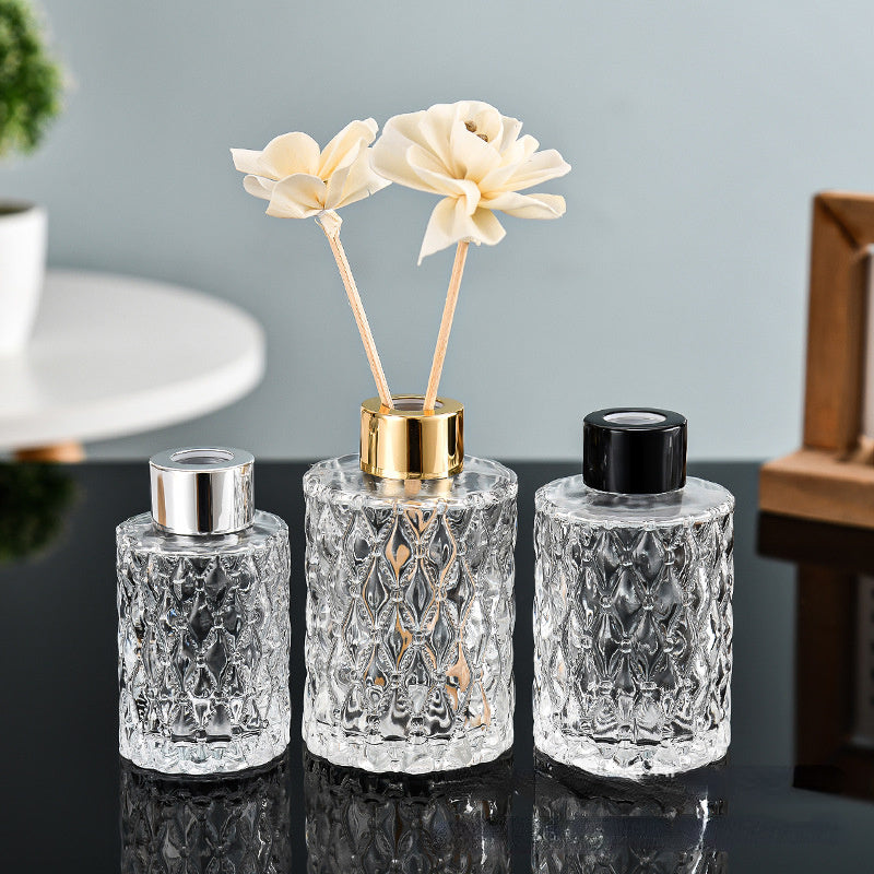 Glass Aromatherapy Diffuser - Flameless Transparent Bottle for Bathroom & Bedroom Vintage Home Decor