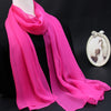 Lightweight Chiffon Scarf for Women, Sheer Black & Gray Gradient Shawl, Breathable Sun-Protective Beach Cover-Up, Jacquard Texture