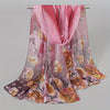 Women's Lightweight Chiffon Floral Scarf - Vintage Colorful Flower Shawl Warm Winter Wrap