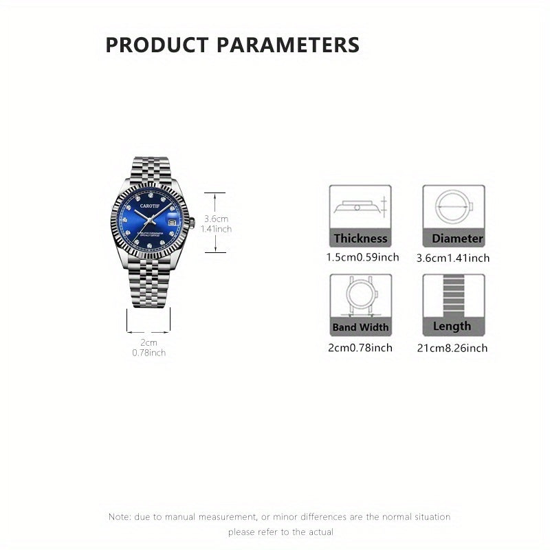 Elegant Blue Steel Automatic Mechanical Watch for Women – Round Alloy Case Vintage Wristwatch