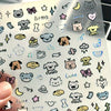 Bunny Nail Stickers - Self-Adhesive Pastel Nail Decals with Bunny, Hearts & Stars, Glossy Glitter Finish for Nail Art, Scrapbooking, Planners & Phone Cases