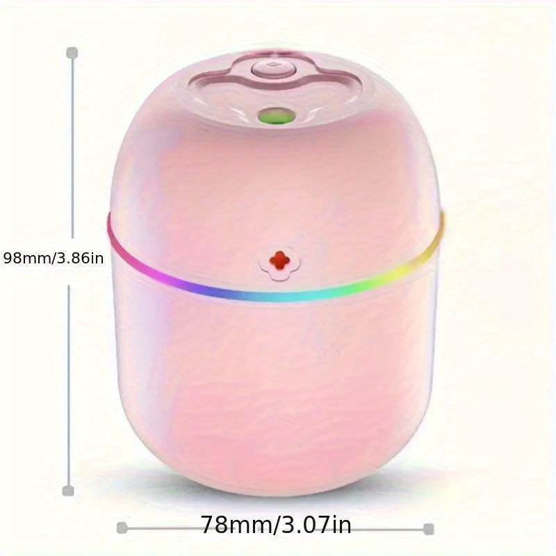 Portable USB Aromatherapy Humidifier - Mini Quiet Mist Diffuser with Nightlight for Bedroom, Office & Car
