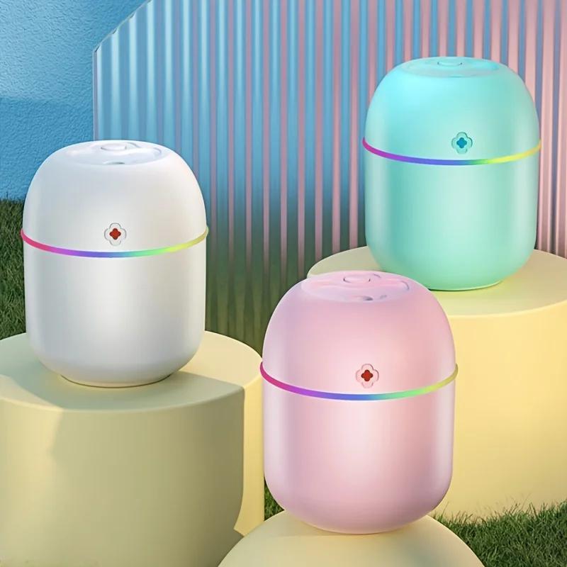 Portable USB Aromatherapy Humidifier - Mini Quiet Mist Diffuser with Nightlight for Bedroom, Office & Car