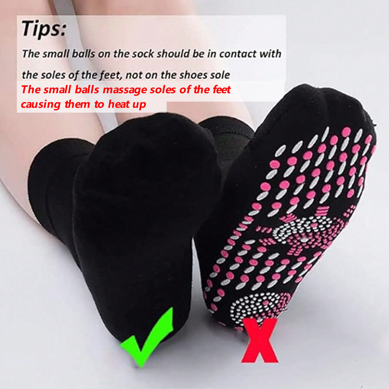Unisex Acupressure Massage Socks – Breathable Nylon Thermal Foot Warmers with Heat Bumps, Battery-Free Circulation Support