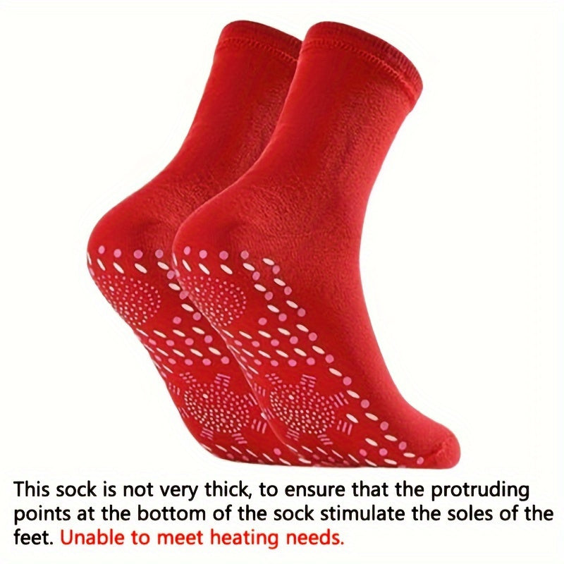 Unisex Acupressure Massage Socks – Breathable Nylon Thermal Foot Warmers with Heat Bumps, Battery-Free Circulation Support