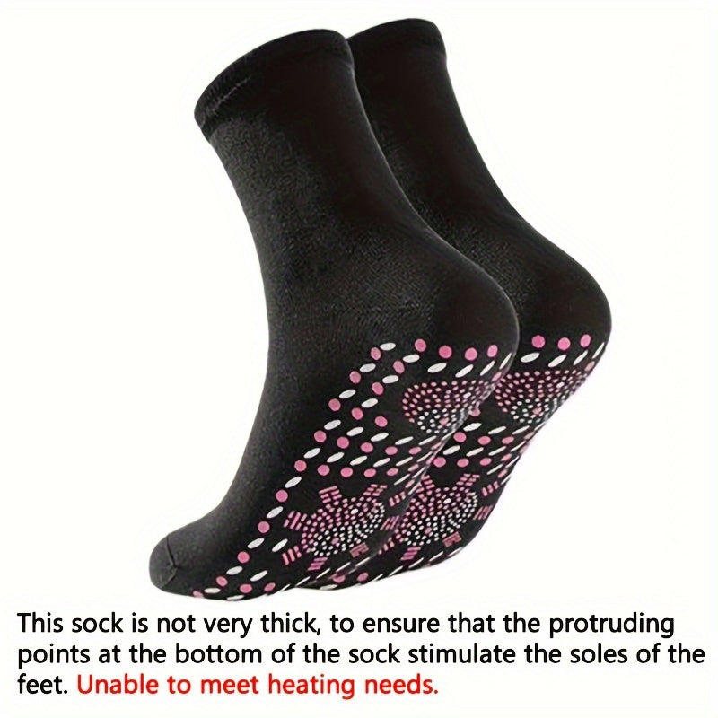Unisex Acupressure Massage Socks – Breathable Nylon Thermal Foot Warmers with Heat Bumps, Battery-Free Circulation Support