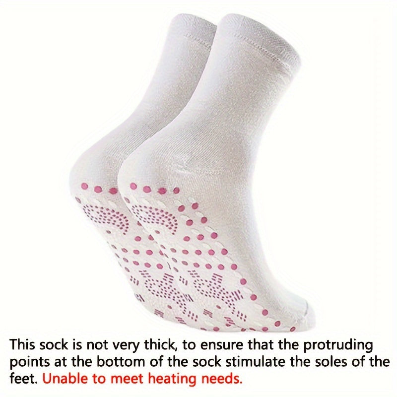 Unisex Acupressure Massage Socks – Breathable Nylon Thermal Foot Warmers with Heat Bumps, Battery-Free Circulation Support