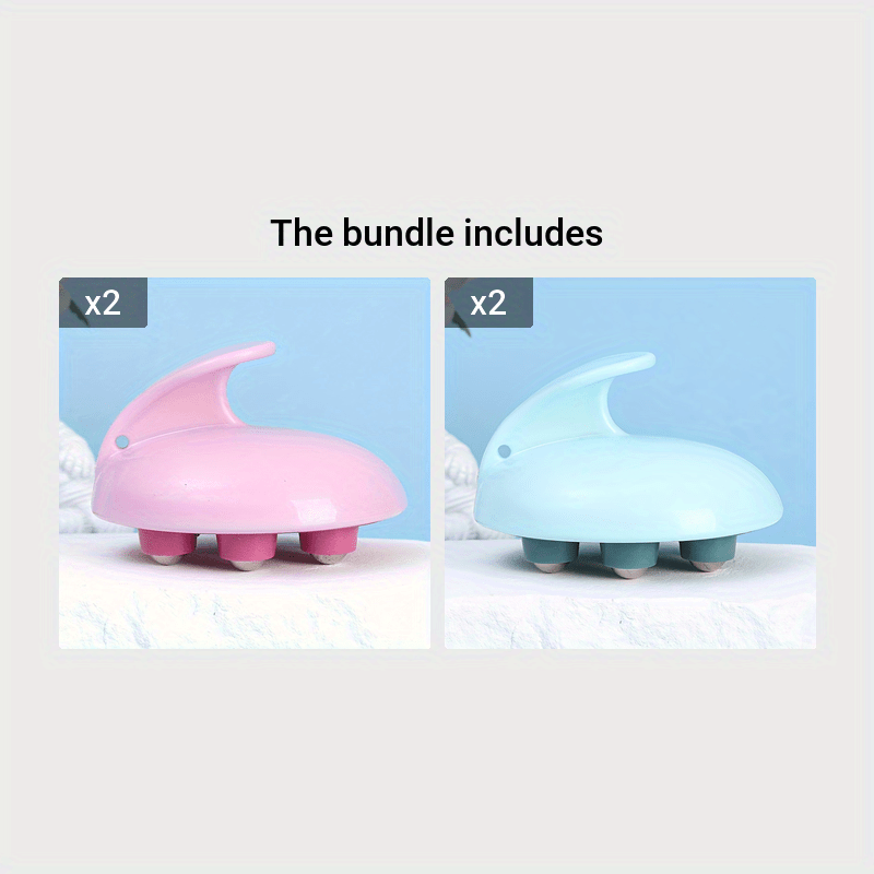 Full-Body 7-Bead Massage Roller - Manual Abdominal & Leg Massager with ABS Beads, Meridian Therapy, Pink/Beige/Peach