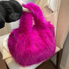 Plush Faux Fur Handbag for Women — Soft Round Bucket Shoulder Bag with Zipper, Party & Everyday Glam