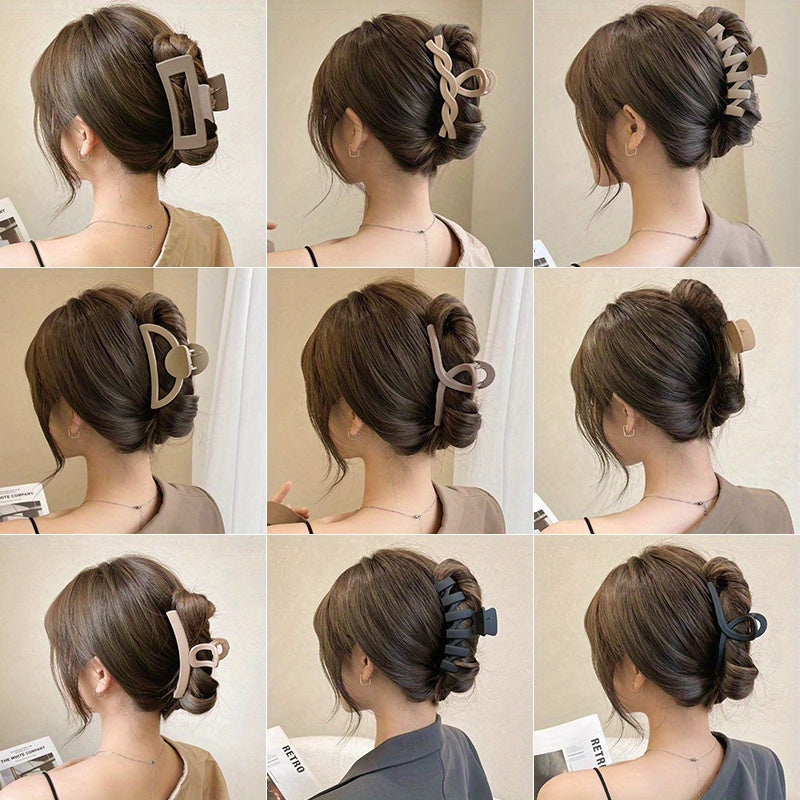 Elegant Acrylic Hair Claw Clips Set – 5/8/10-Pack Large Shark Clips for Thick Hair, Versatile Updo & Hair Decoration