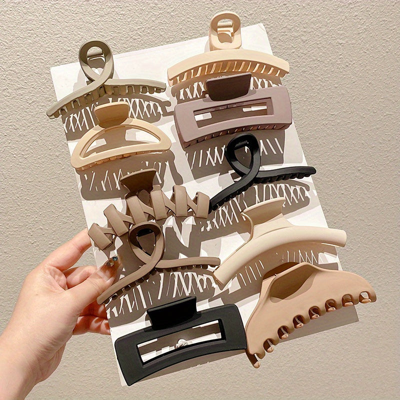 Elegant Acrylic Hair Claw Clips Set – 5/8/10-Pack Large Shark Clips for Thick Hair, Versatile Updo & Hair Decoration