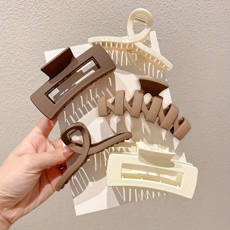 Elegant Acrylic Hair Claw Clips Set – 5/8/10-Pack Large Shark Clips for Thick Hair, Versatile Updo & Hair Decoration