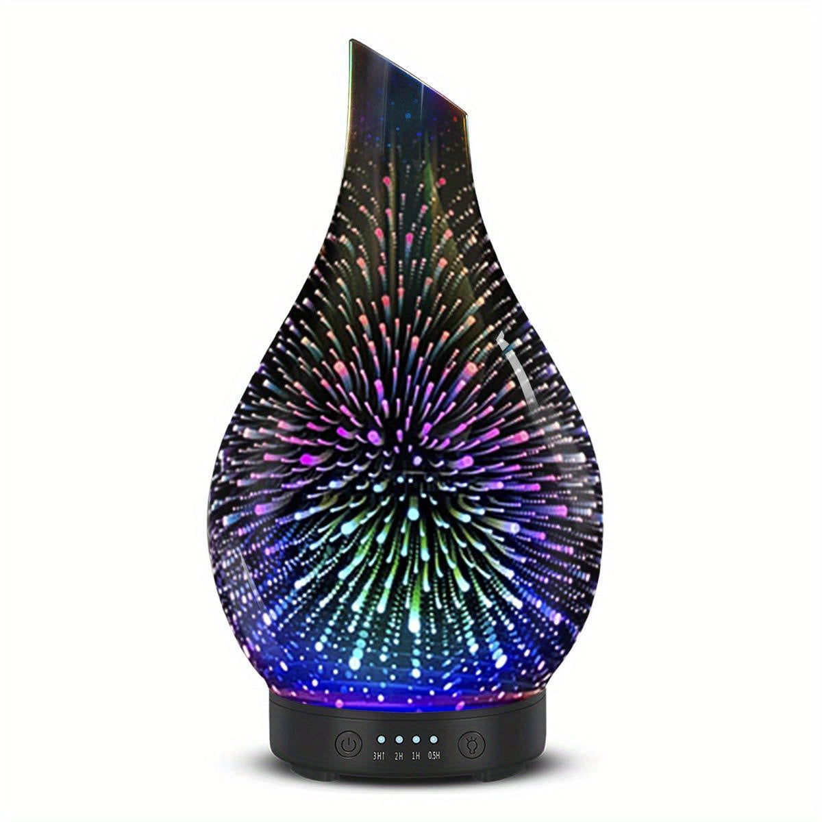 USB Essential Oil Diffuser 4.06 oz (120 ml) – Soundwave Technology, 7-Color LED Mood Light, Auto-Off & 4 Timers, BPA-Free Glass Oval for Home & Office