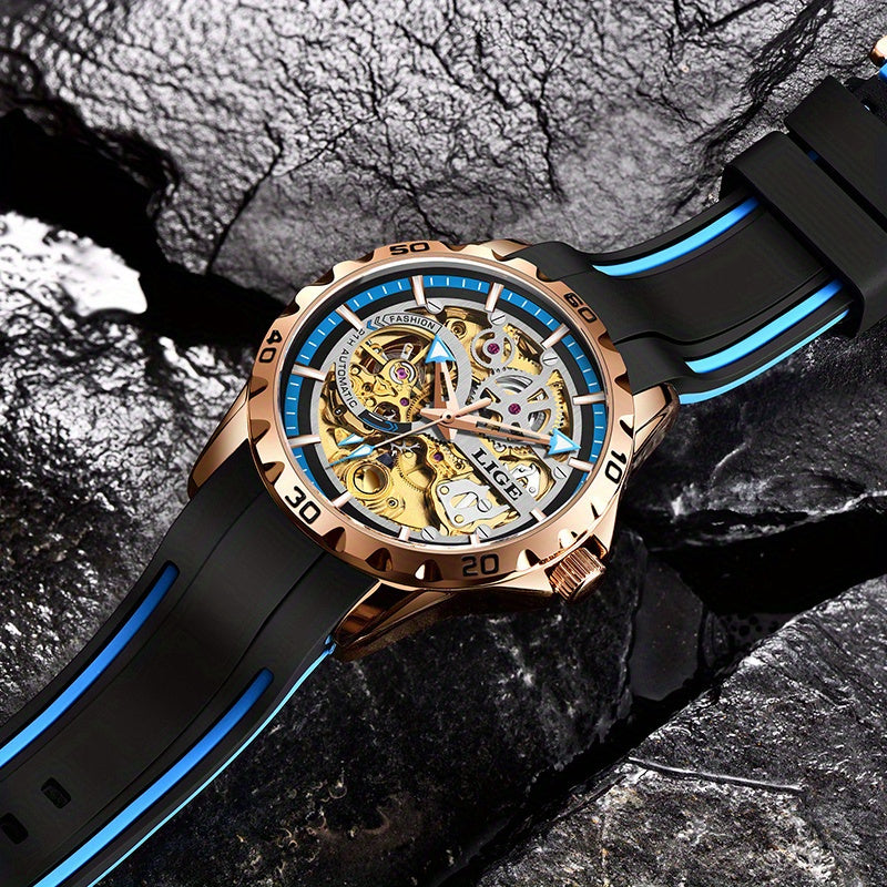 LIGE Women's Mechanical Luminous Watch — Fashion Casual Sports Watch with Silicone Strap