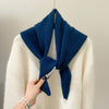 Women's Luxury 100% Wool Triangle Shawl Scarf - Brown Elegant Knit Neck Wrap, Headband & Face Cover for Winter, Office & Party