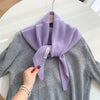 Women's Luxury 100% Wool Triangle Shawl Scarf - Brown Elegant Knit Neck Wrap, Headband & Face Cover for Winter, Office & Party