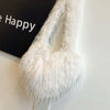 Heart-Shaped Faux Fur Shoulder Bag with Tassels, Plush Crossbody Handbag for Women, Large-Capacity Cute Punk Messenger Purse