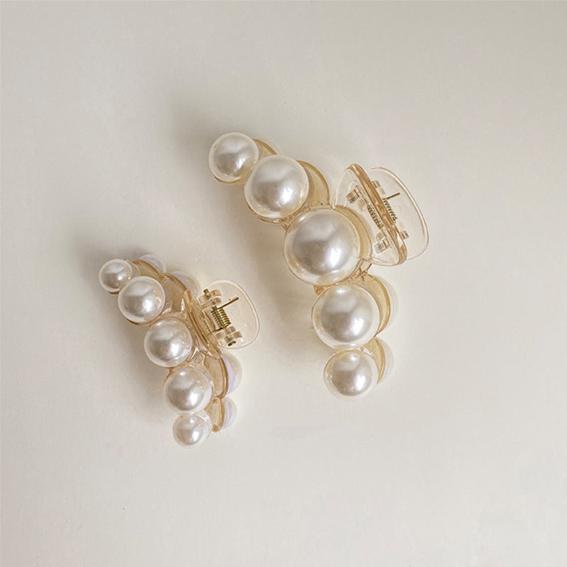 4-Pack Elegant Pearl Hair Clips for Women – Medium Strong-Grip Plastic Hairpins