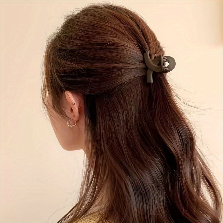 Vintage Minimalist Hair Claw Clips (Small), Matte Plastic French Hair Claws Set of 2 or 3, Solid Color Gift for Women & Teens