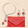 Sparkling Evening Clutch with Detachable Chain – Bridal Wedding & Prom Handbag