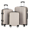 3-Piece ABS Hard Shell Luggage Set – 20/24/28 Inch (22/26/28 x 35/40/48 x 55/65/75 cm) with Telescoping Handle, Combination Lock & In-line Skate Wheels