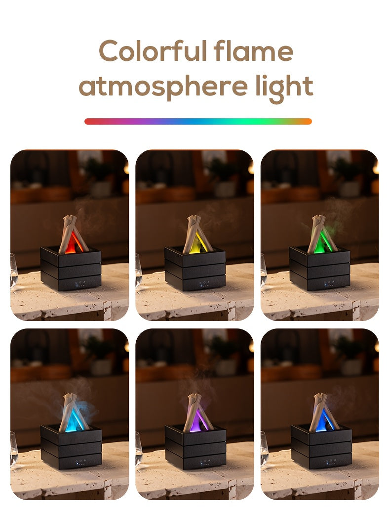 280 mL (9.5 fl oz) Flame Effect Essential Oil Diffuser - Ultrasonic Aroma Humidifier with 7-Color LED, Silent Sound Wave Atomizer, 2/4-Hour Timer & Auto Shutoff for Bedroom Office Yoga