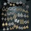 Vintage Ethnic Silvery Geometric Cut-Out Zinc Alloy Dangle Earring Set — Multi-Pack 16/24/25/26 Pairs, Minimalist Tribal Jewelry for Women