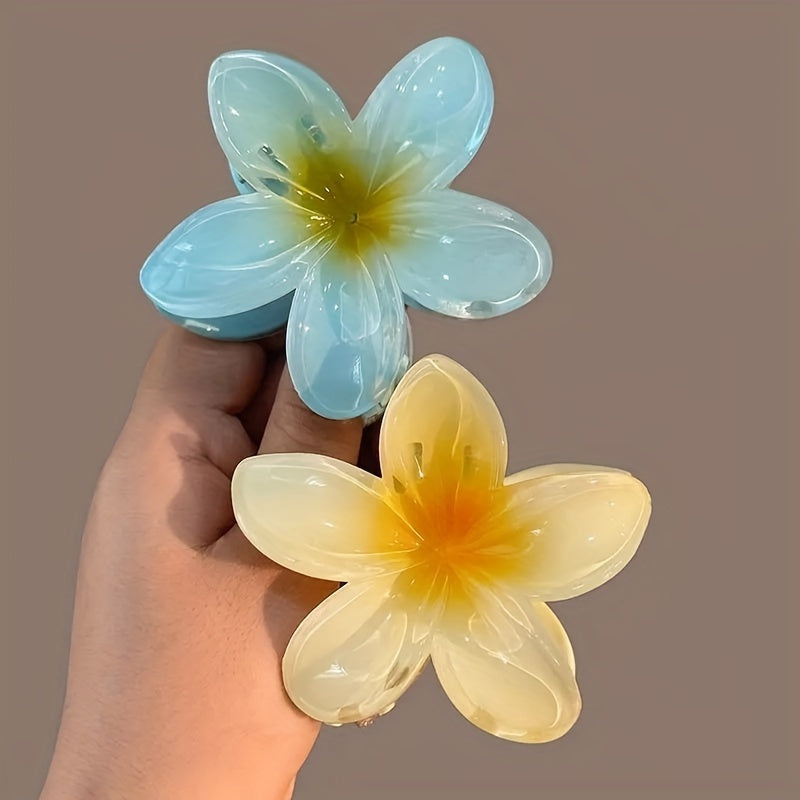 Elegant Flower Hair Clip – Semi-Transparent Anti-Slip Grip for Bridal, Beach & Everyday Wear