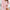 Plus Size V-Neck Long Sleeve Sweater Dress with Single Button Closure, Soft Pink Loose-Fit Casual Chic