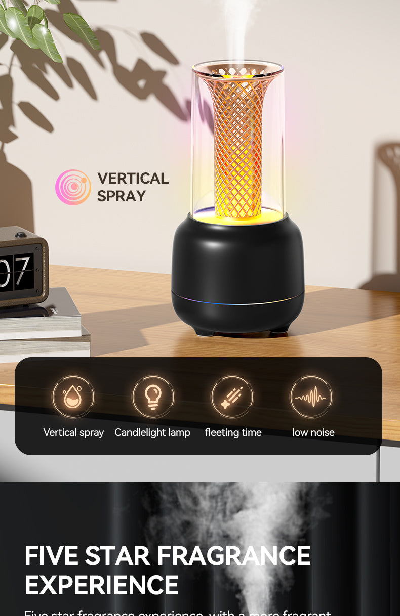 USB Desktop Humidifier & Aromatherapy Diffuser with Timer and Colorful Ambient LED Light for Home & Office