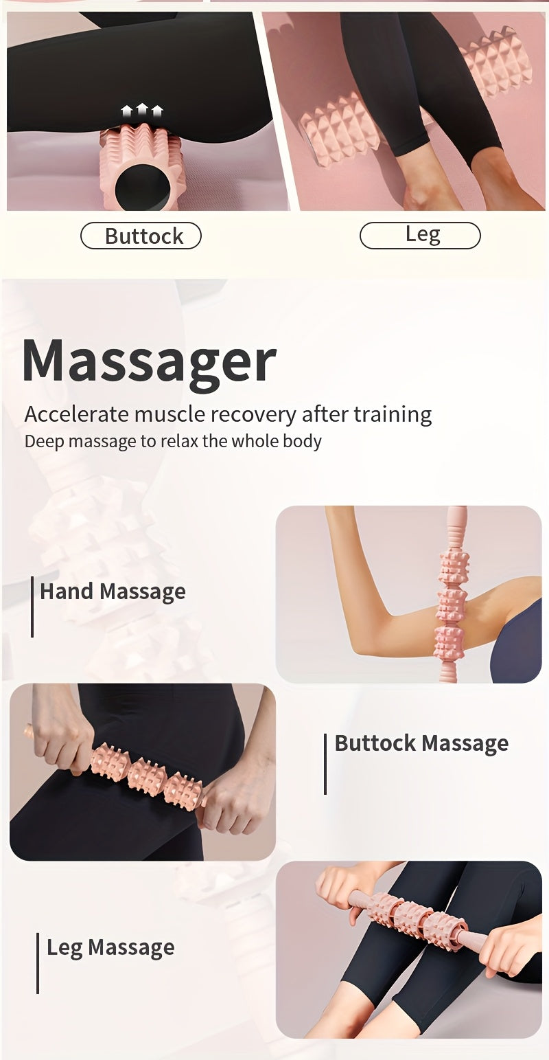 Foam Roller & Massage Stick Set (2-Piece) — Post-Workout Muscle Recovery Roller for Body Shaping