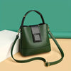 Elegant Solid Color Bucket Bag with Adjustable Shoulder Strap - Lightweight PU Handbag with Zipper Closure