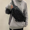 Large Capacity Waist Pack for Men and Women, Vintage Cargo Chest Bag with Zipper