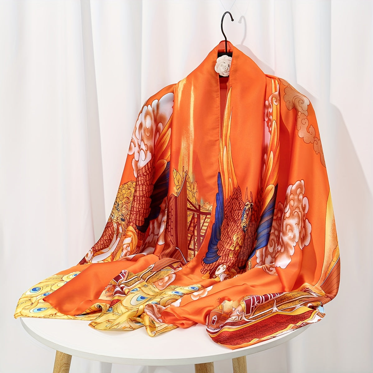 Elegant Landscape Print Scarf Shawl 35.4 in × 70.9 in (90 × 180 cm) Windproof Versatile Wrap for Women Hijab