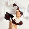 Women's Square-Toe Fleece-Lined Slip-On Loafers, All-Season Color-Block Penny Loafers with Rubber Sole