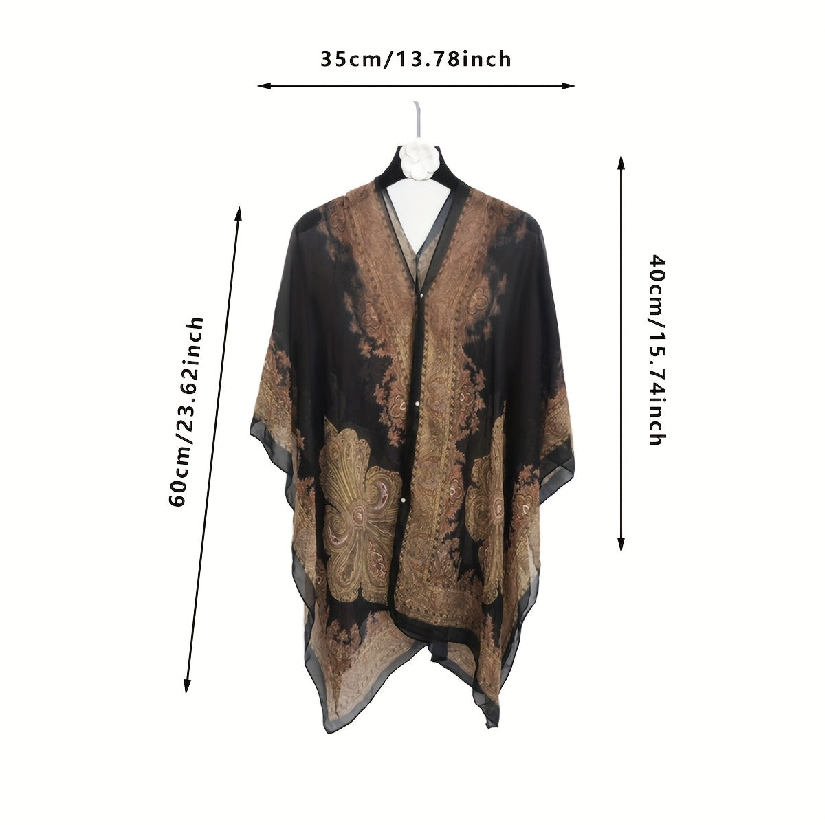 Women's Turquoise Jacquard Scarf Shawl – Large Square Lightweight Breathable Beach Cover-Up & Multiway Long Wrap Poncho