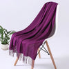 Women's Tassel Long Scarf - Lightweight All-Season Polyester Shawl & Air-Conditioning Wrap