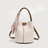 Women's Woven Bucket Bag – Large Capacity Shoulder & Crossbody Handbag with Adjustable Detachable Strap, Polyester-Lined, Multiple Colors