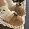 Women's Cozy Plush Bow Indoor Slippers - Soft Fleece Lining, EVA Sole, Machine Washable, Cute Cartoon Design