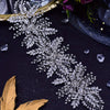 Handmade Rhinestone Bridal Hair Band – Wide Floral Leaf Wedding Headband