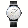 SOLLEN Automatic Mechanical Unisex Watch – Stainless Steel Round Case, Black Dial, Luminous Hands, Business Casual